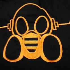 Bewild Ghast Contrast Stitch Cargo Raver Pants (Black / Orange)