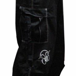 Bewild Ghast Contrast Stitch Cargo Raver Pants (Black/White)