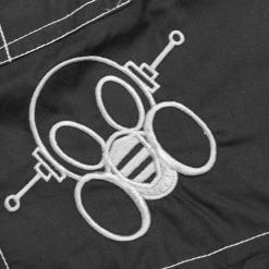 Bewild Ghast Contrast Stitch Cargo Shorts (5XS) (Black/White)