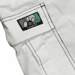 Bewild Ghast Contrast Stitch Cargo Shorts (White/Black)