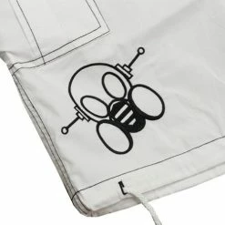 Bewild Ghast Contrast Stitch Cargo Shorts (White/Black)