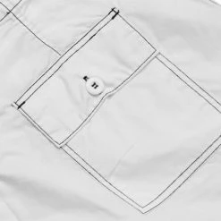 Bewild Ghast Contrast Stitch Cargo Shorts (White/Black)