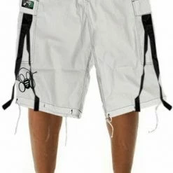 Bewild Ghast Contrast Stitch Cargo Shorts (White/Black)