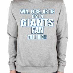 Bewild Giants Fan Till I Die Adult Crewneck Sport Inspiration