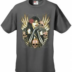 Bewild Cool Funny & Offensive Girl With Skulls And Feather Wings Men's T-Shirt