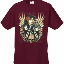 Bewild Cool Funny & Offensive Girl With Skulls And Feather Wings Men's T-Shirt