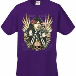 Bewild Cool Funny & Offensive Girl With Skulls And Feather Wings Men's T-Shirt