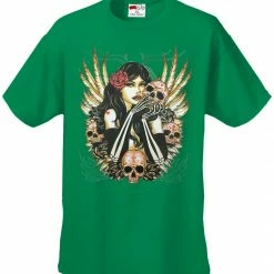 Bewild Cool Funny & Offensive Girl With Skulls And Feather Wings Men's T-Shirt