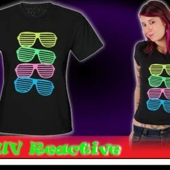 Bewild 80's Style Sunglasses Black Light Responsive Girls T-Shirt Cool Funny & Offensive 17 Bewild 80's Style Sunglasses Black Light Responsive Girls T-Shirt Cool Funny & Offensive