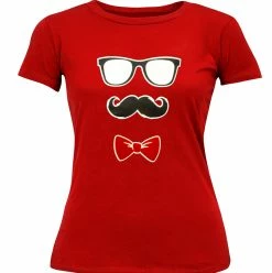 Bewild Glasses, Mustache, And Bow Tie Girl's T-Shirt Cool Funny & Offensive