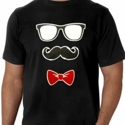 Bewild Glasses, Mustache, And Bow Tie Men's T-Shirt Cool Funny & Offensive