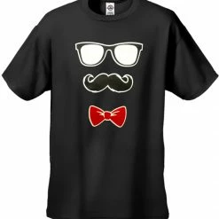 Bewild Glasses, Mustache, And Bow Tie Men's T-Shirt Cool Funny & Offensive