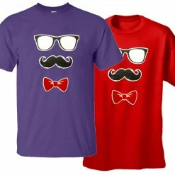 Bewild Glasses, Mustache, And Bow Tie Men's T-Shirt Cool Funny & Offensive