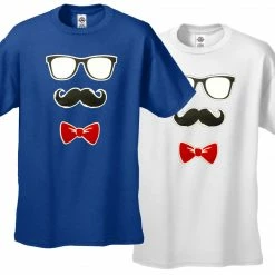 Bewild Glasses, Mustache, And Bow Tie Men's T-Shirt Cool Funny & Offensive
