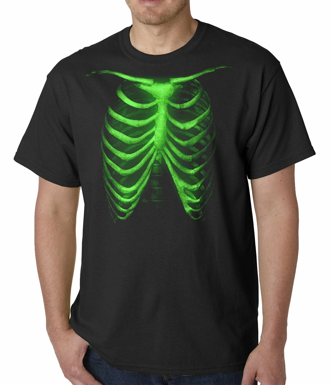 Bewild Halloween Prints Glow In The Dark Ribcage Mens T-shirt 3 Bewild Halloween Prints Glow In The Dark Ribcage Mens T-shirt