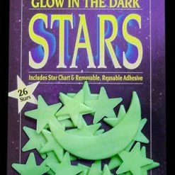 Bewild Neon & Black Light Accessories Glow In The Dark Stars With Cresent Moon (Pack Of 26 Stars)
