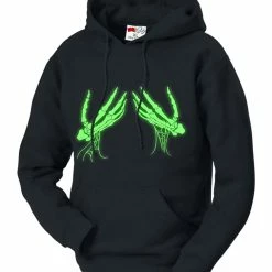 Bewild Glowing Groping Skeleton Hands Adult Hoodie Halloween Prints
