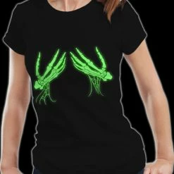 Bewild Halloween Prints Halloween Tshirt - Glowing Groping Skeleton Hands Girl's T-Shirt