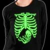 Bewild Halloween Prints Glowing Pregnant Skeleton Crewneck Sweatshirt