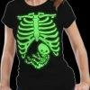 Bewild Halloween Prints Halloween Tshirt - Glowing Pregnant Skeleton Unisex T-Shirt 2 Bewild Halloween Prints Halloween Tshirt - Glowing Pregnant Skeleton Unisex T-Shirt