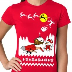 Bewild Grandma Got Run Over By A Reindeer - Ugly Christmas Ladies T-shirt Holiday Prints