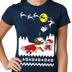 Bewild Grandma Got Run Over By A Reindeer - Ugly Christmas Ladies T-shirt Holiday Prints