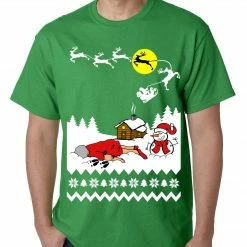 Bewild Grandma Got Run Over By A Reindeer - Ugly Christmas Mens T-shirt Holiday Prints
