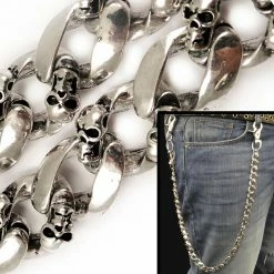 Bewild Wallets & Chains Graveyard Skulls Tough Link Jean And Wallet Chain