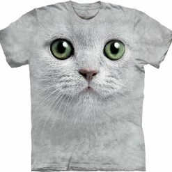 Bewild The Mountain Apparel Green Eyes Cat Big Face Men's T-Shirt