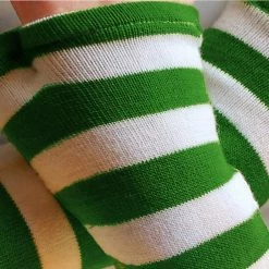 Bewild Green Striped Pair Of Arm Warmers