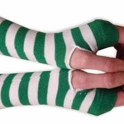 Bewild Green Striped Pair Of Arm Warmers