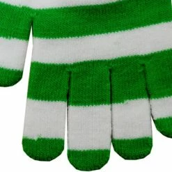 Bewild Green Striped Pair Of Gloves