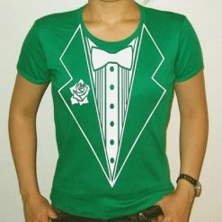 Bewild Green Tuxedo Shirt - Irish Green Girls Tuxedo T-Shirt St.Patricks Day