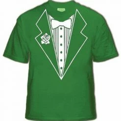 Bewild Green Tuxedo Shirt - Irish Green Mens Tuxedo T-Shirt St.Patricks Day