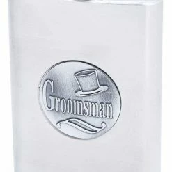Bewild Groomsman Emblem 8oz Stainless Steel Flask