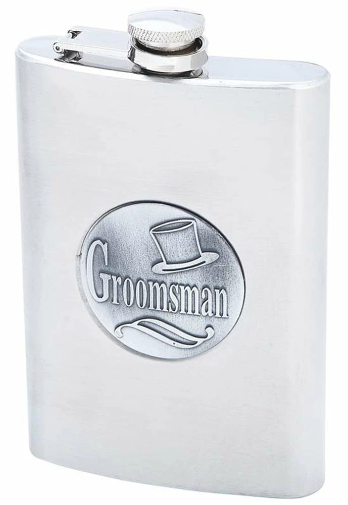 Bewild Groomsman Emblem 8oz Stainless Steel Flask 4 Bewild Groomsman Emblem 8oz Stainless Steel Flask