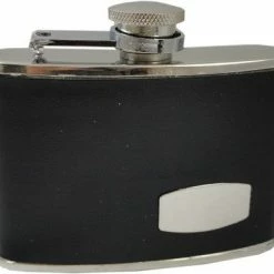 Bewild Groomsmens Gifts - Premium 4 Oz. Engravable Leather Wrapped Hip Flask