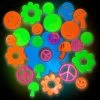 Bewild Groovy Sixties Shape Glow In The Dark Wall Decorations (24 Pack)