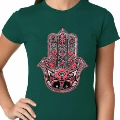 Bewild Cool Funny & Offensive Hamsa - Hand Of Protection Ladies T-shirt