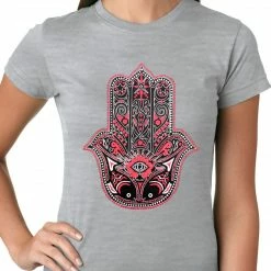 Bewild Cool Funny & Offensive Hamsa - Hand Of Protection Ladies T-shirt