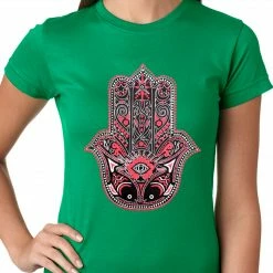 Bewild Cool Funny & Offensive Hamsa - Hand Of Protection Ladies T-shirt