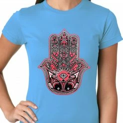 Bewild Cool Funny & Offensive Hamsa - Hand Of Protection Ladies T-shirt