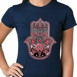 Bewild Cool Funny & Offensive Hamsa - Hand Of Protection Ladies T-shirt