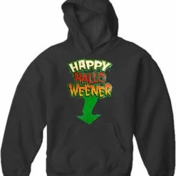 Bewild Halloween Prints Happy Halo-Weener Halloween Hoodie