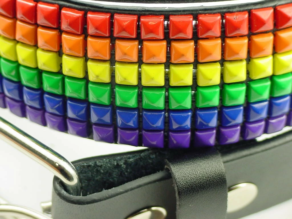 Bewild Happy Rainbow Leather Pyramid Belt Belts 5 Bewild Happy Rainbow Leather Pyramid Belt Belts