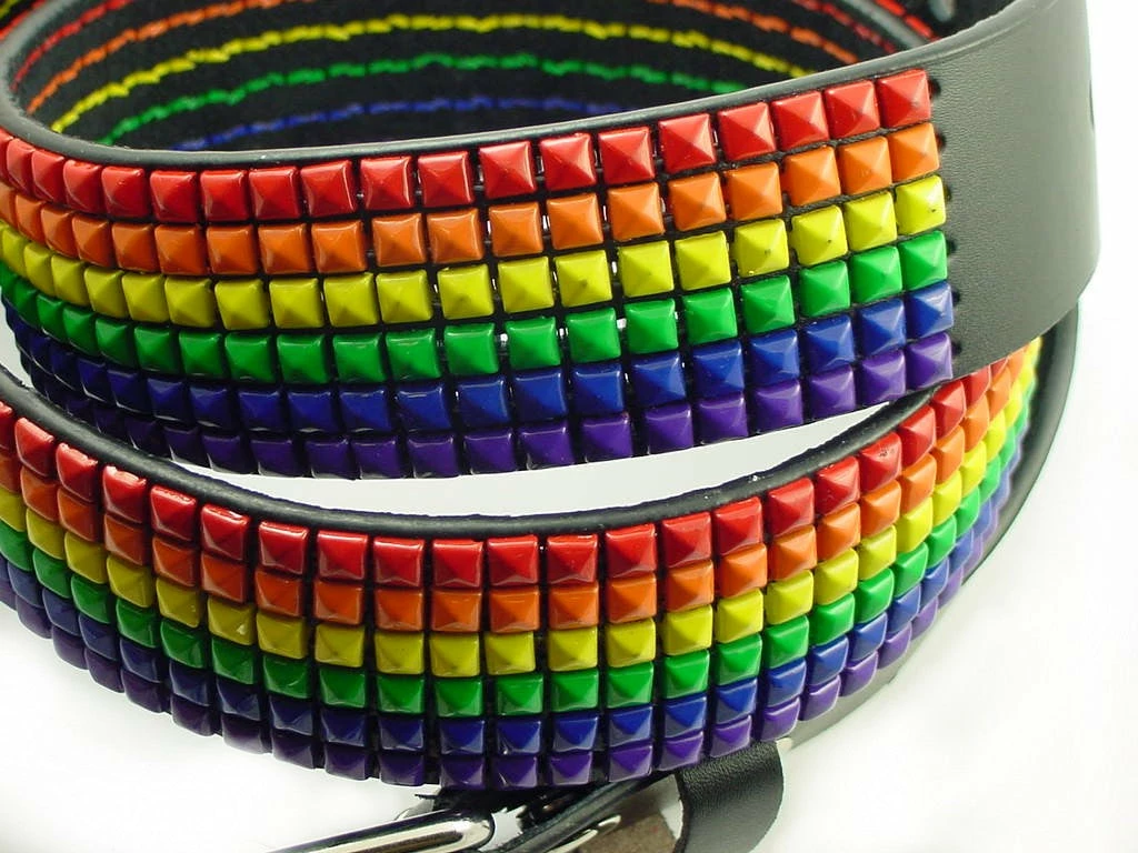 Bewild Happy Rainbow Leather Pyramid Belt Belts 7 Bewild Happy Rainbow Leather Pyramid Belt Belts