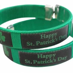 Bewild Happy St. Patrick's Day Irish Shamrock Cuff Bracelet (Green/Black) Accessories