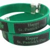 Bewild Happy St. Patrick's Day Irish Shamrock Cuff Bracelet (Green/Black) Accessories