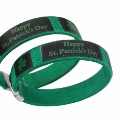 Bewild Happy St. Patrick's Day Irish Shamrock Cuff Bracelet (Green/Black) Accessories