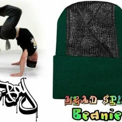 Bewild Head Spin Beanies - BBOY Headspin Break Dance Beanie (Hunter Green / Black) Beanies & Headspins